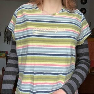 Calvin Klein Jeans Y2K Striped Short Sleeve Tee Shirt